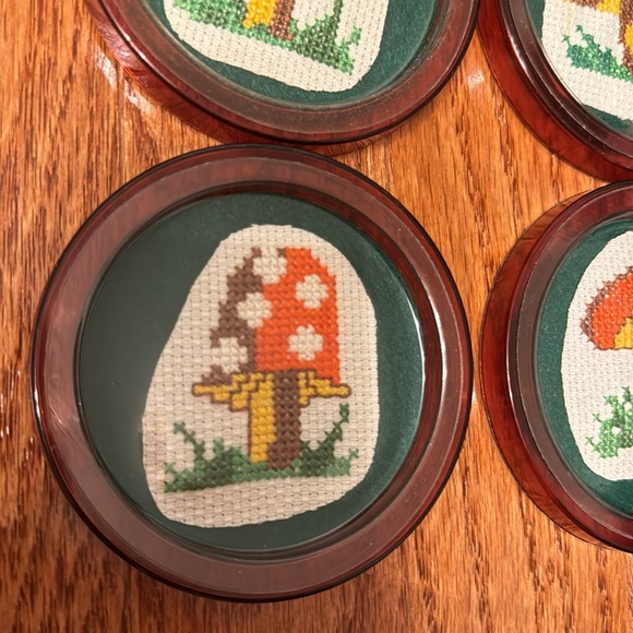 Vintage Cross Stitched Coasters - Picture 4 of 6